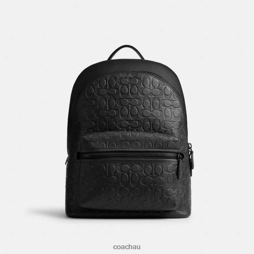 Coach Men CHARTER BACKPACK IN SIGNATURE LEATHER Black Z8JFB8677