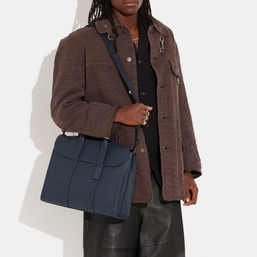 Coach Men GOTHAM PORTFOLIO IN SIGNATURE LEATHER DENIM Z8JFB8623