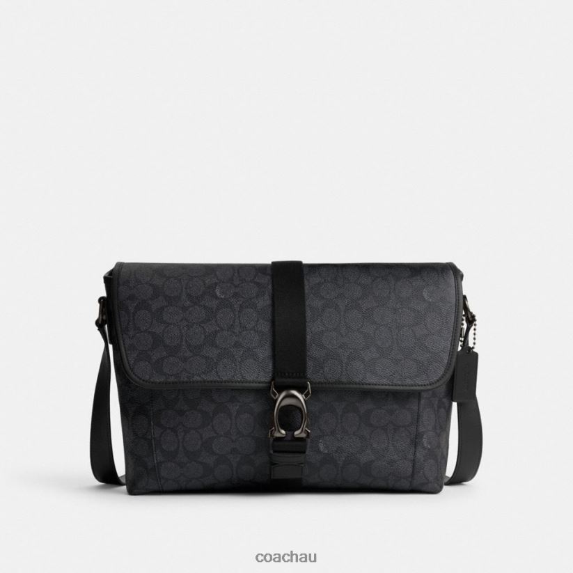 Coach Men BECK MESSENGER IN SIGNATURE CANVAS CHARCOAL Z8JFB8654