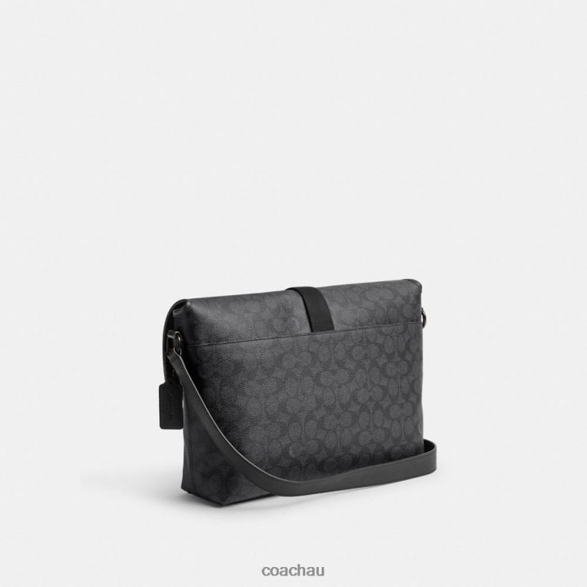 Coach Men BECK MESSENGER IN SIGNATURE CANVAS CHARCOAL Z8JFB8654