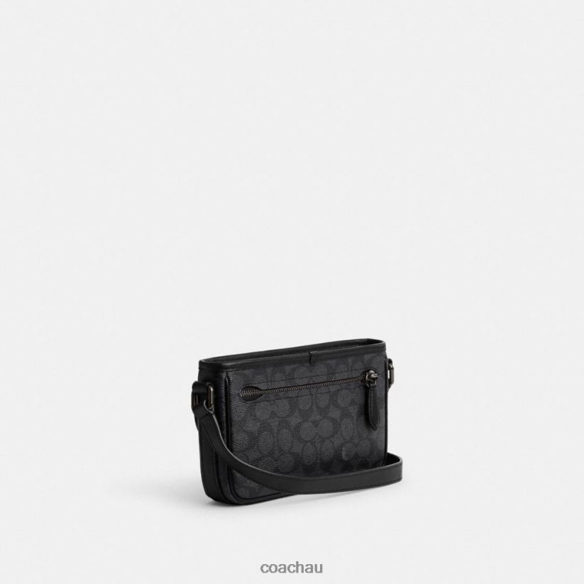 Coach Men BECK SLIM CROSSBODY IN SIGNATURE CANVAS CHARCOAL Z8JFB8659