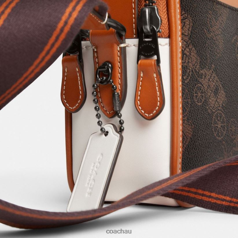 Coach Men CHARTER CROSSBODY 24 WITH LARGE HORSE AND CARRIAGE PRINT Truffle/Burnished Amber Z8JFB8655