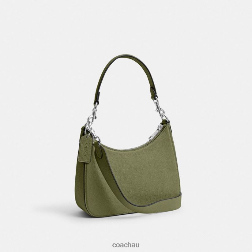 Coach Men HOBO CROSSBODY WITH SIGNATURE CANVAS MOSS Z8JFB8646