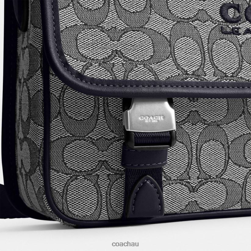 Coach Men LEAGUE MESSENGER BAG IN SIGNATURE JACQUARD Midnight Navy Z8JFB8664