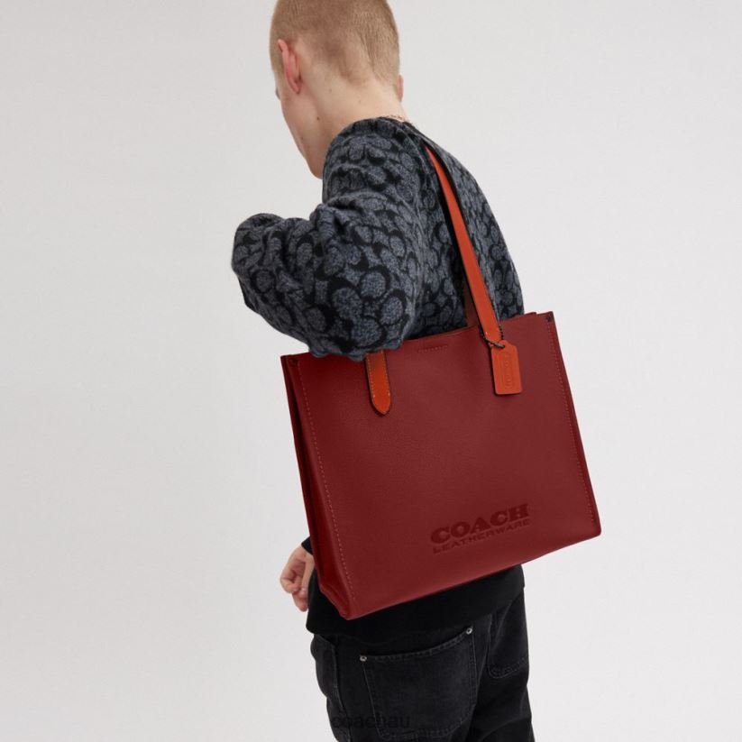 Coach Men RELAY TOTE 34 Ruby Red Z8JFB8627