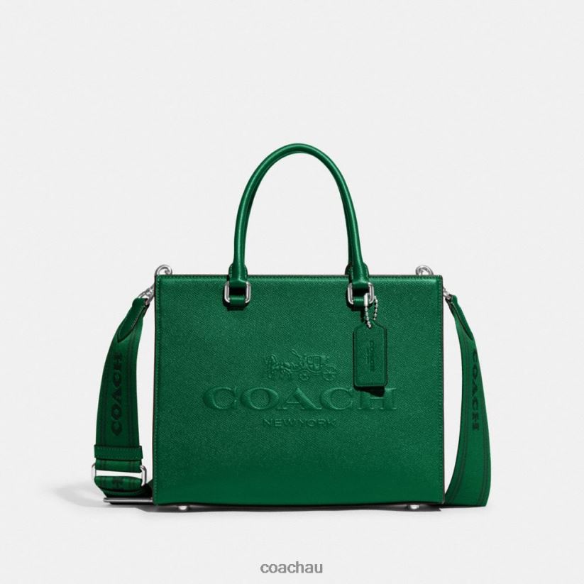 Coach Men TOTE WITH SIGNATURE CANVAS Green Z8JFB8643