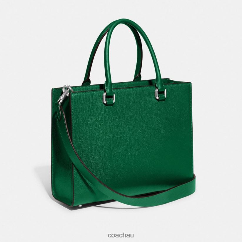 Coach Men TOTE WITH SIGNATURE CANVAS Green Z8JFB8643