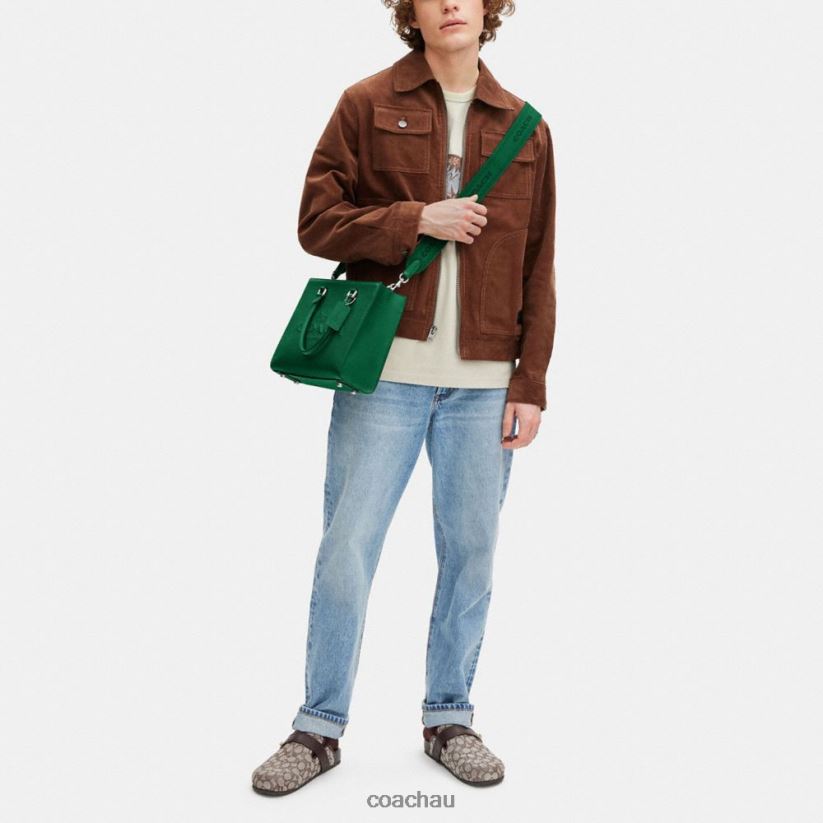 Coach Men TOTE WITH SIGNATURE CANVAS Green Z8JFB8643