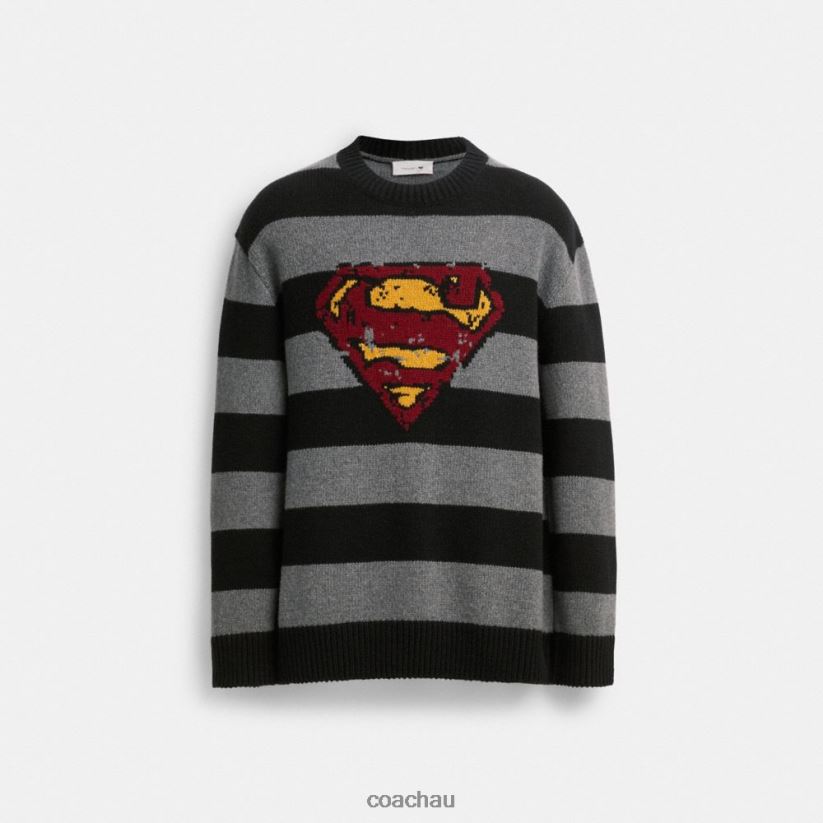 Coach Men COACH | DC SUPERMAN OVERSIZED SWEATER BLACK/GREY Z8JFB8775