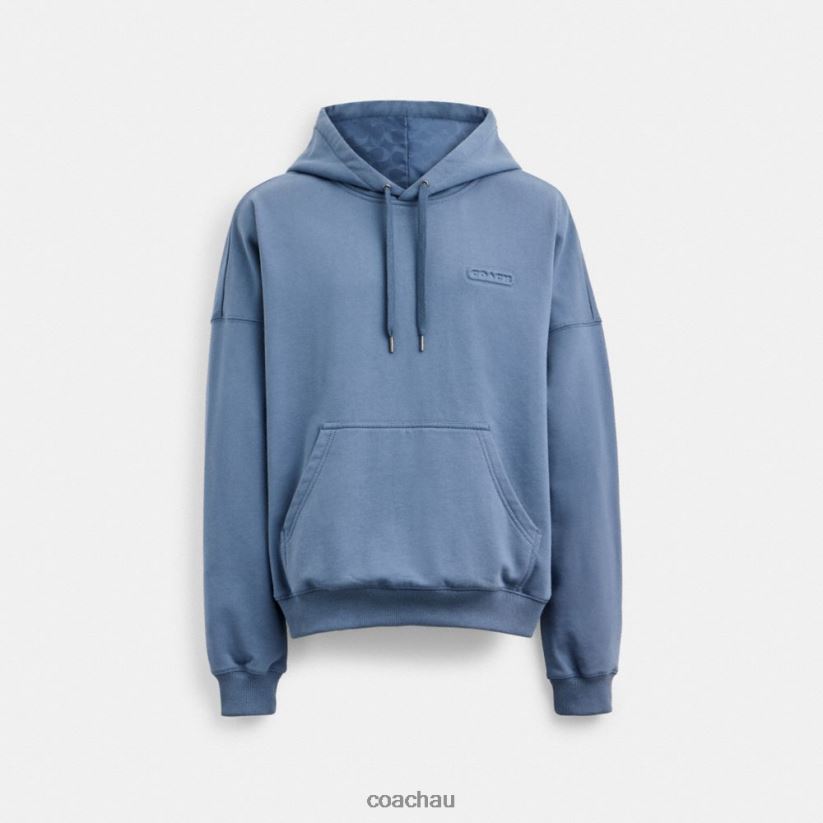 Coach Men HOODIE WITH SIGNATURE HOOD Blue. Z8JFB8777