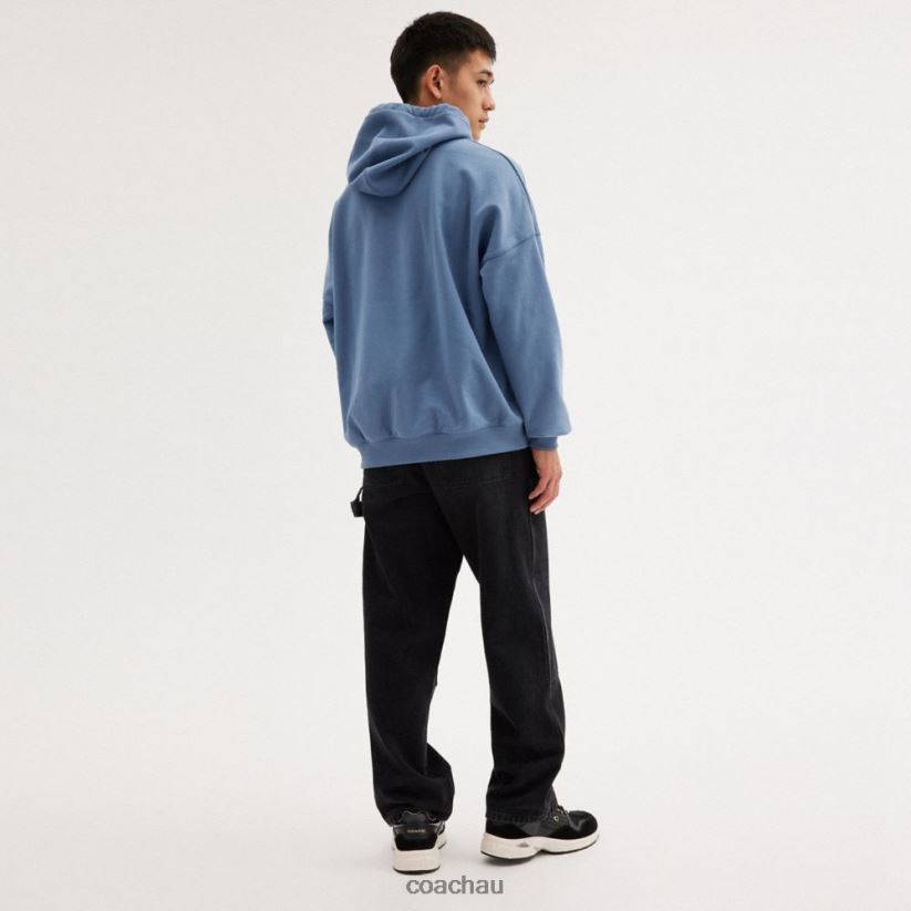 Coach Men HOODIE WITH SIGNATURE HOOD Blue. Z8JFB8777