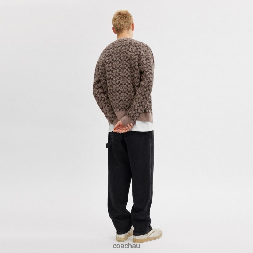 Coach Men SIGNATURE CARDIGAN Grey Multi. Z8JFB8772