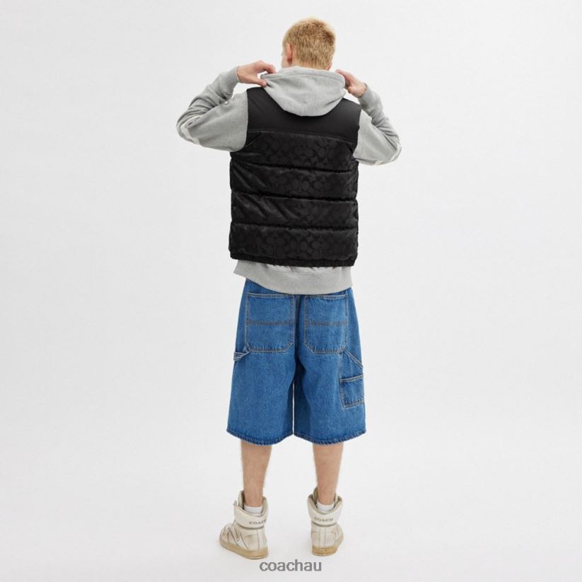 Coach Men SIGNATURE PUFFER VEST Black Z8JFB8773
