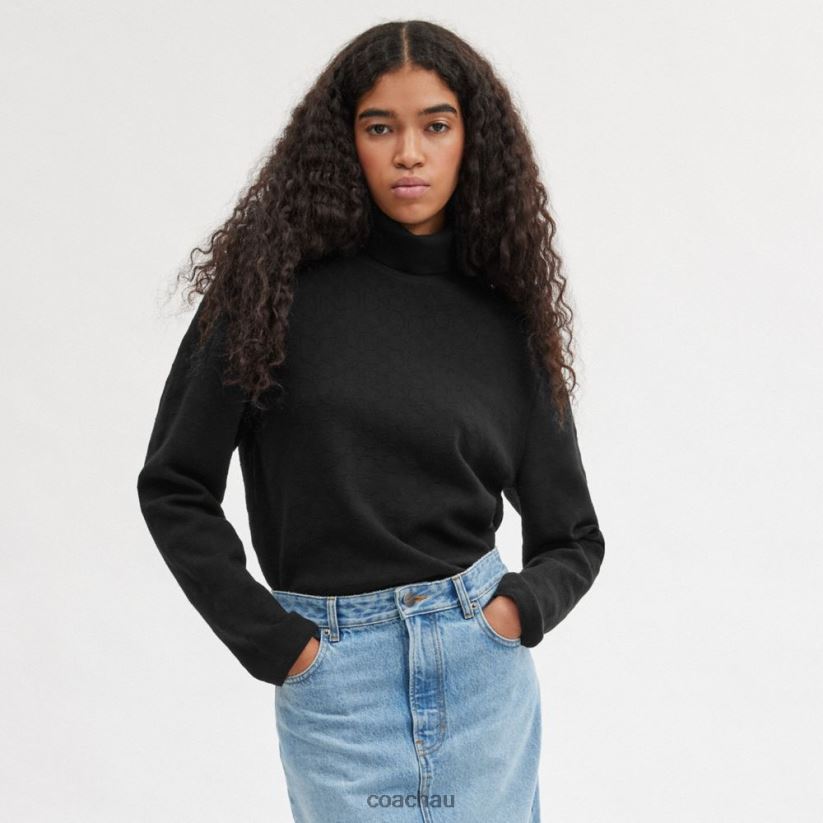 Coach Men SIGNATURE TURTLENECK Black Z8JFB8779