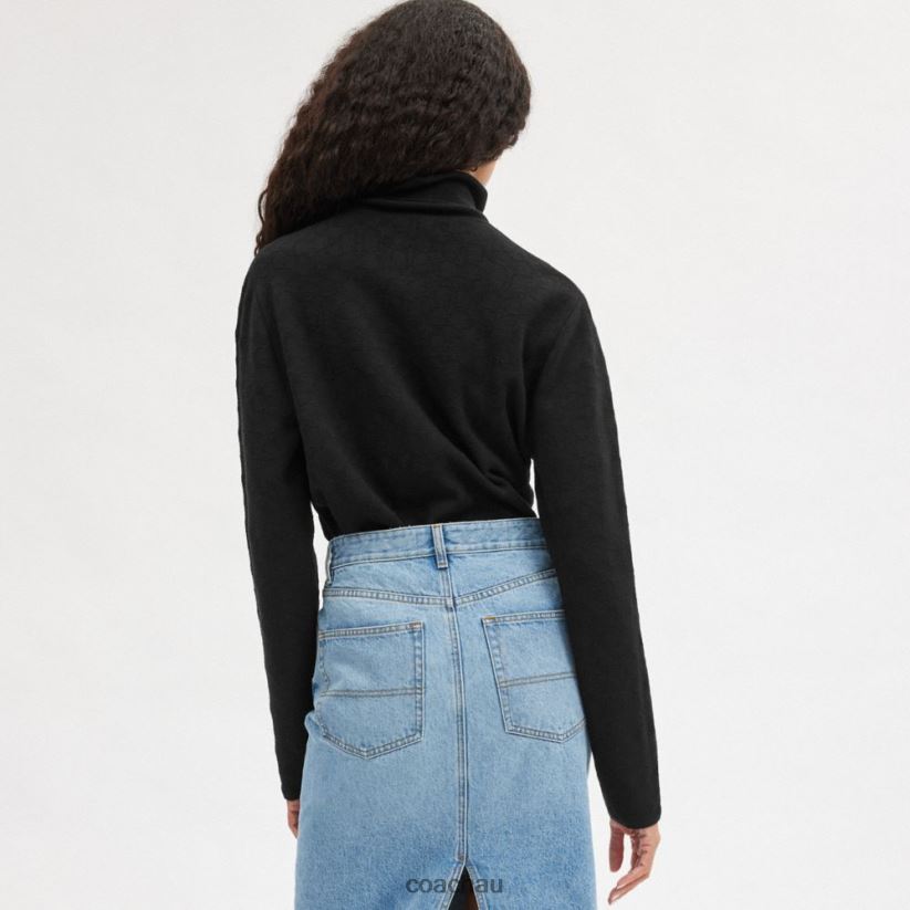 Coach Men SIGNATURE TURTLENECK Black Z8JFB8779