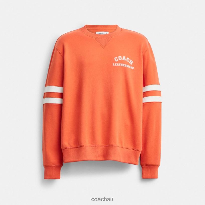 Coach Men VARSITY CREWNECK Burnt Orange Z8JFB8780
