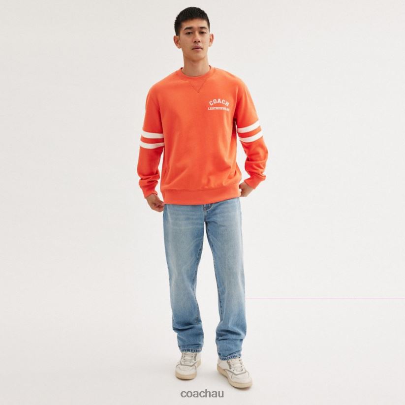 Coach Men VARSITY CREWNECK Burnt Orange Z8JFB8780