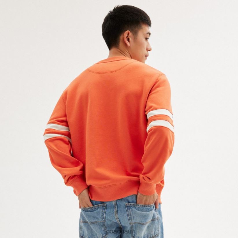 Coach Men VARSITY CREWNECK Burnt Orange Z8JFB8780