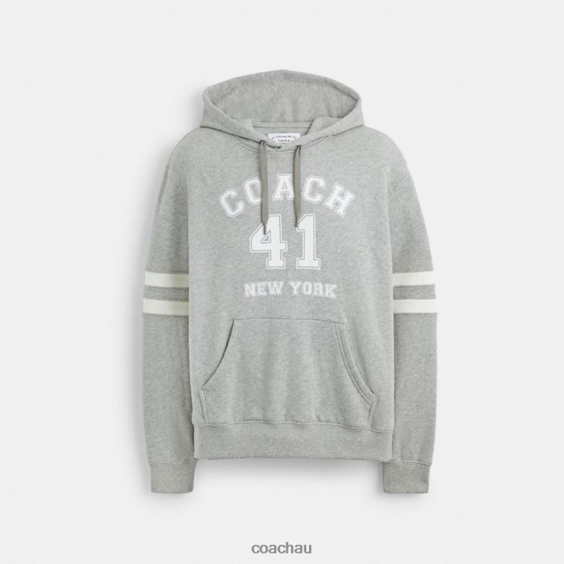Coach Men VARSITY HOODIE HEATHER GREY Z8JFB8776