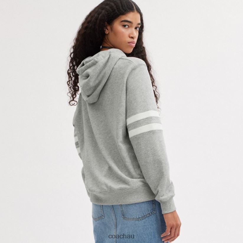 Coach Men VARSITY HOODIE HEATHER GREY Z8JFB8776