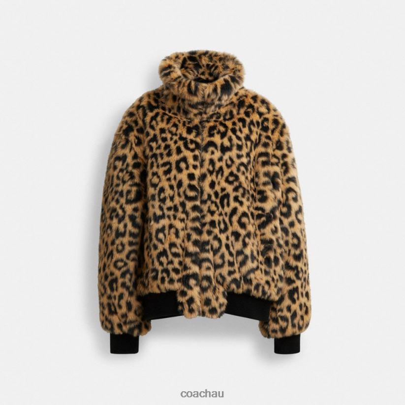 Coach Men PRINTED FAUX FUR JACKET Leopard Z8JFB8752