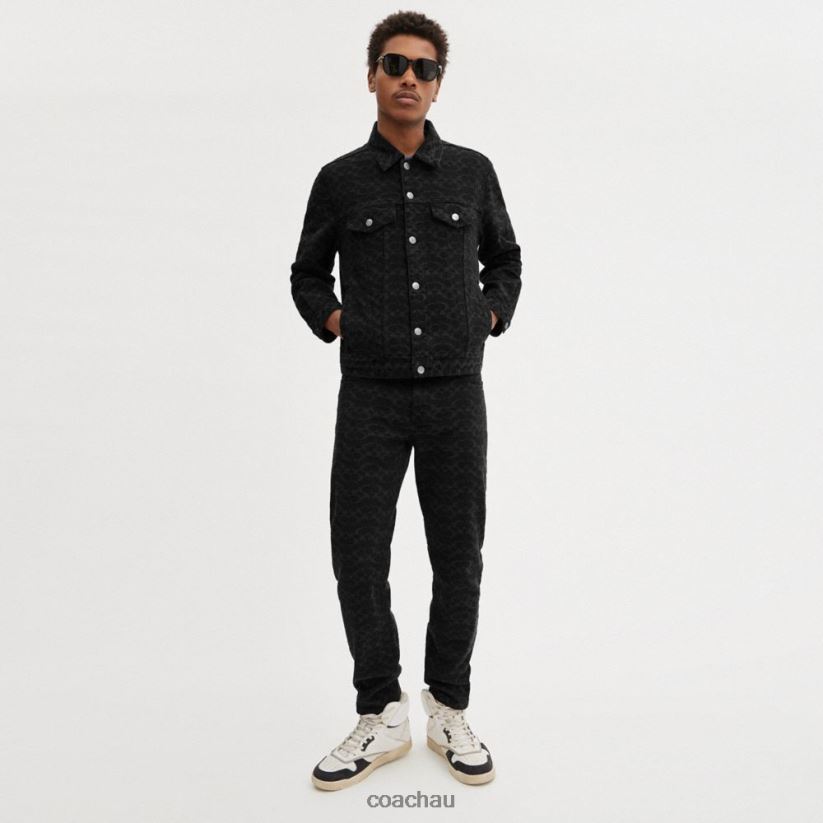 Coach Men SIGNATURE DENIM JACKET Black Signature Z8JFB8761