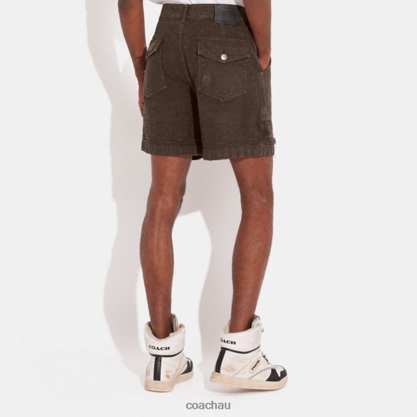 Coach Men DISTRESSED DENIM SHORTS Brown Z8JFB8789