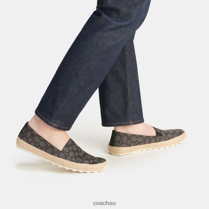 Coach Men ESPADRILLE IN SIGNATURE JACQUARD CHARCOAL/BLACK Z8JFB8728