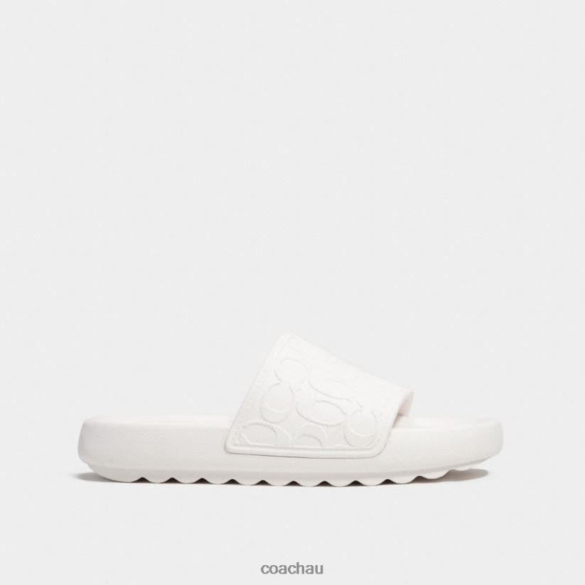 Coach Men OBI SPORT SLIDE IN SIGNATURE Chalk Z8JFB8729