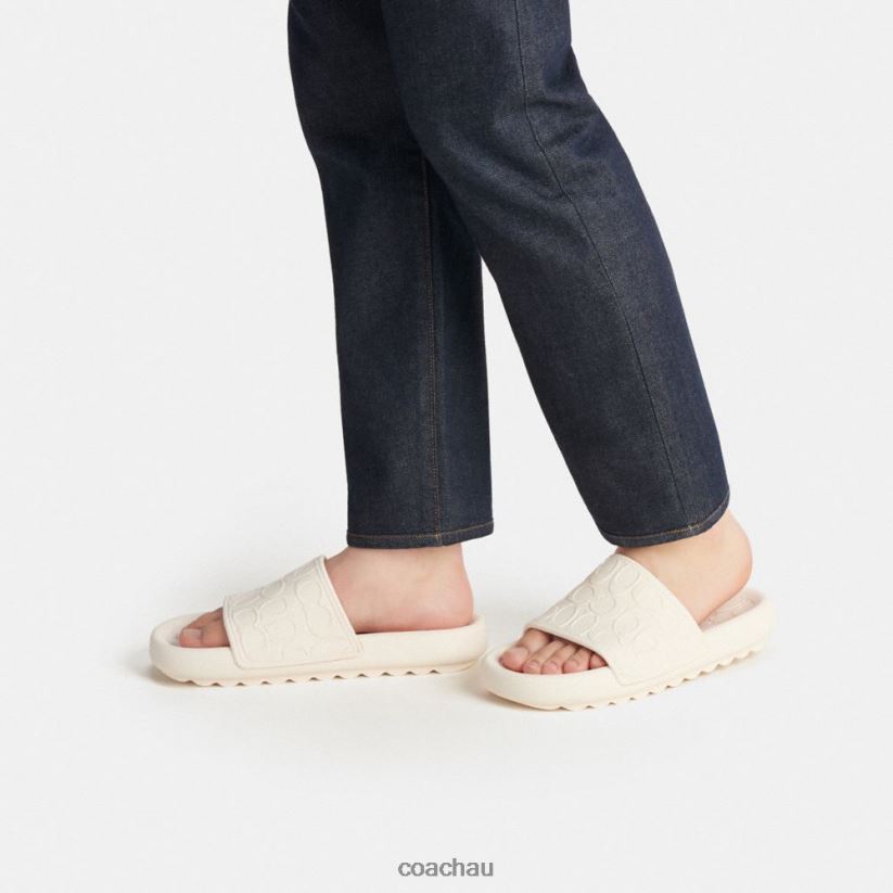 Coach Men OBI SPORT SLIDE IN SIGNATURE Chalk Z8JFB8729