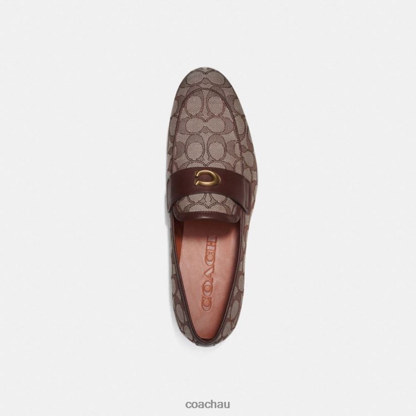 Coach Men SCULPTED SIGNATURE LOAFER IN SIGNATURE JACQUARD OAK Z8JFB8732