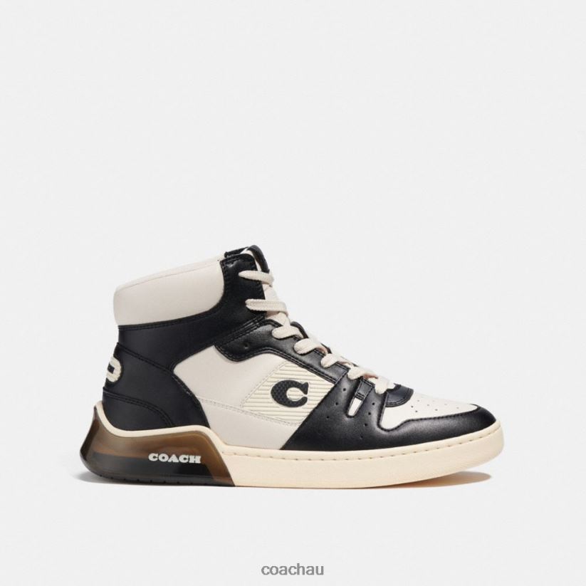 Coach Men CITYSOLE HIGH TOP SNEAKER Chalk/Black Z8JFB8748