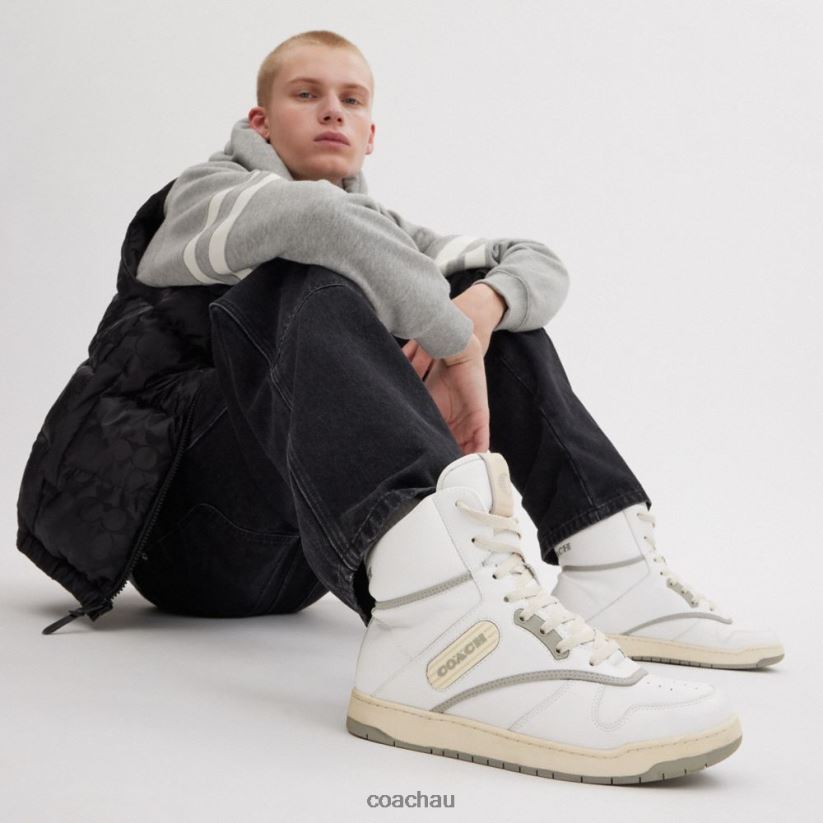 Coach Men C202 HIGH TOP SNEAKER Optic White Z8JFB8743