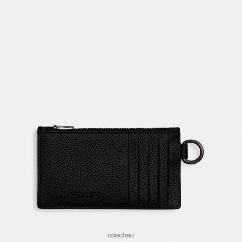 Coach Men ZIP CARD CASE WITH HORSE AND CARRIAGE PRINT Truffle/Black Z8JFB8722