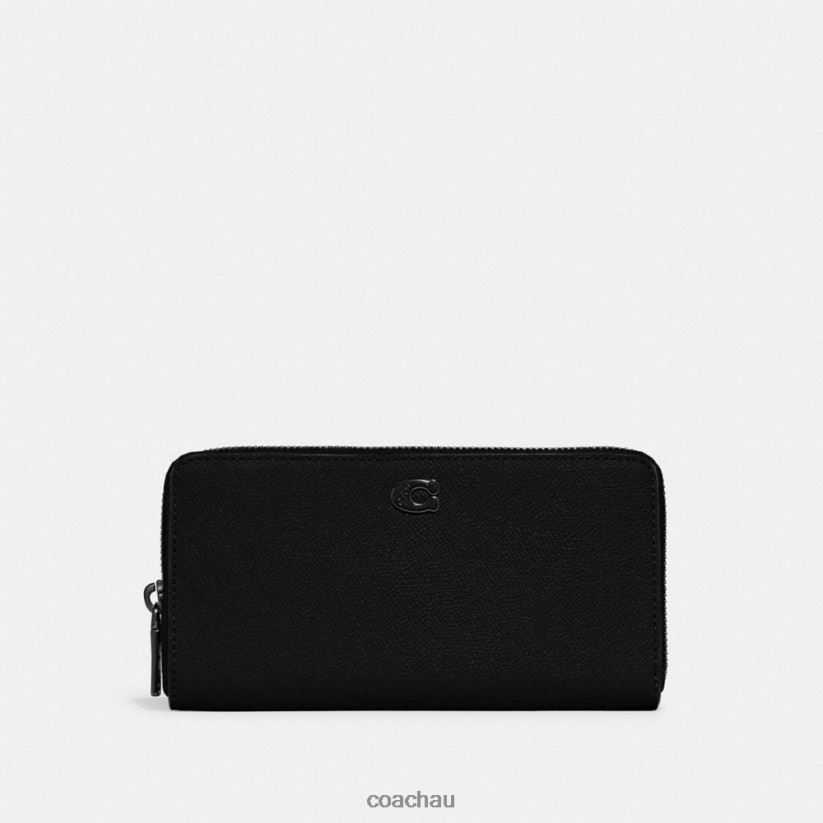 Coach Men ACCORDION WALLET WITH SIGNATURE CANVAS INTERIOR Black Z8JFB8697
