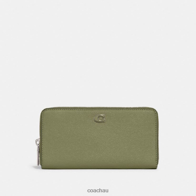 Coach Men ACCORDION WALLET WITH SIGNATURE CANVAS INTERIOR MOSS Z8JFB8694