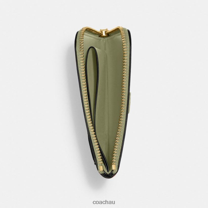 Coach Men 3-IN-1 L-ZIP WALLET WITH SIGNATURE CANVAS MOSS Z8JFB8702