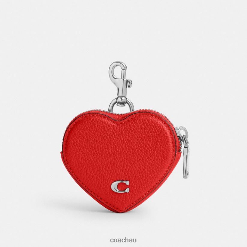 Coach Men HEART COIN PURSE Sport Red Z8JFB8699