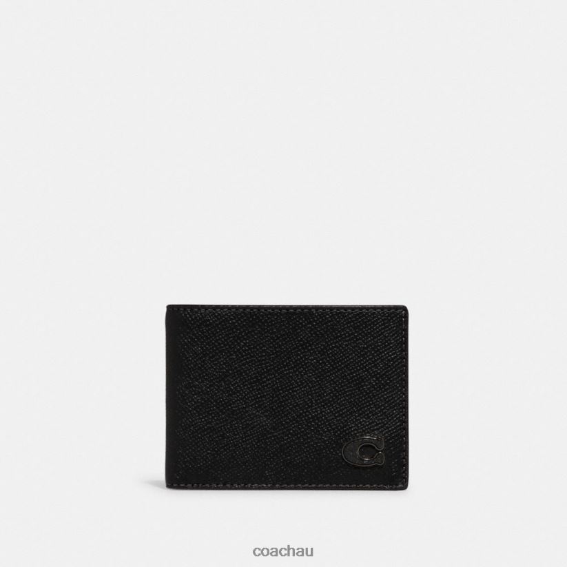Coach Men SLIM BILLFOLD WALLET Black Z8JFB8713