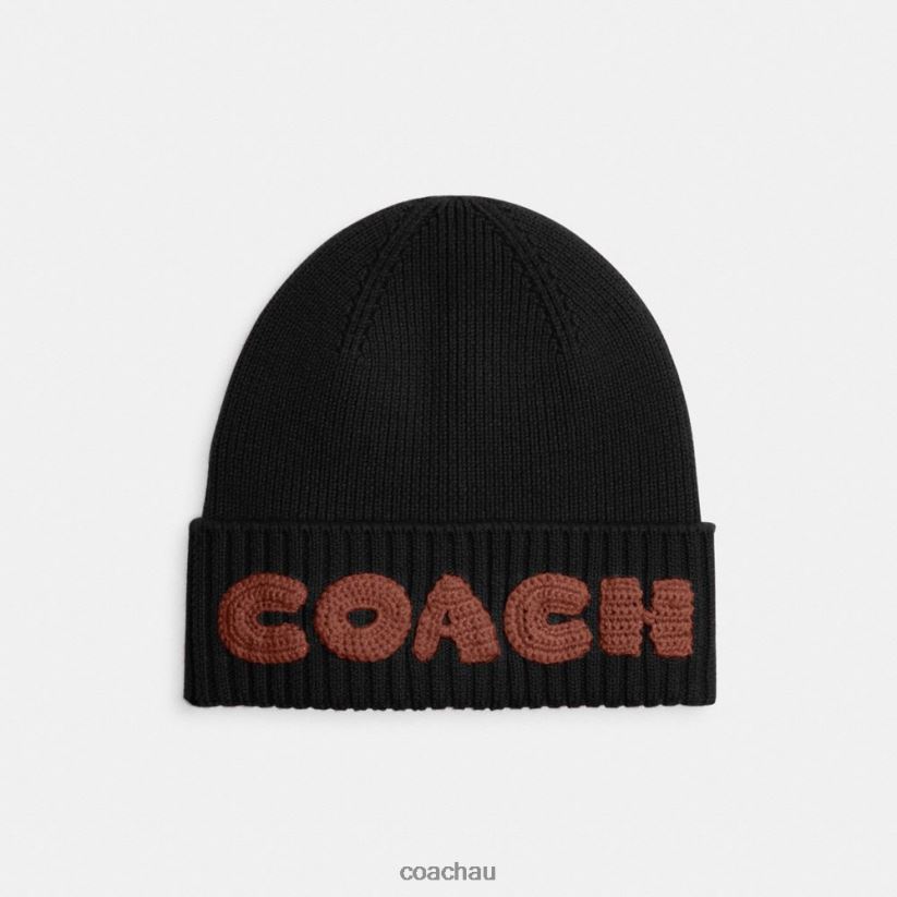 Coach Women BOXED BEANIE Black Z8JFB8561