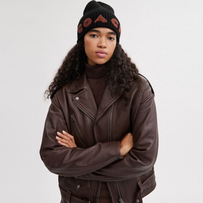 Coach Women BOXED BEANIE Black Z8JFB8561