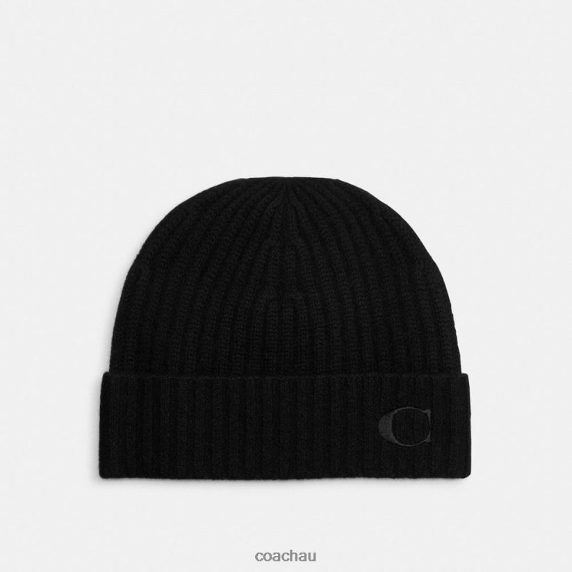 Coach Women CASHMERE BEANIE Black Z8JFB8565