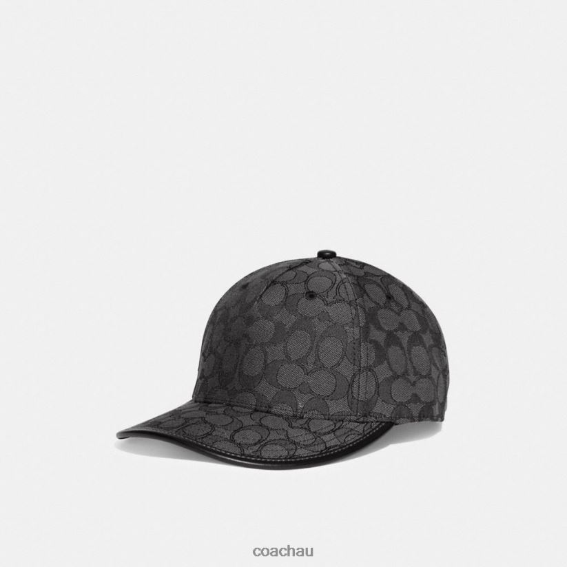 Coach Women SIGNATURE JACQUARD BASEBALL HAT CHARCOAL Z8JFB8601