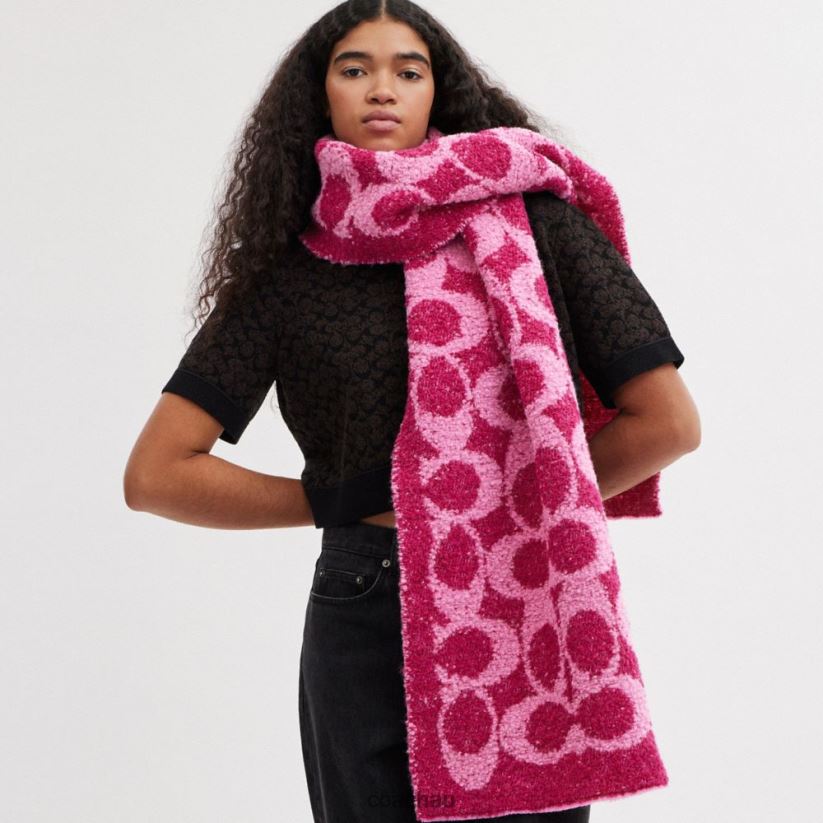 Coach Women SIGNATURE MUFFLER DEEP PLUM Z8JFB8579