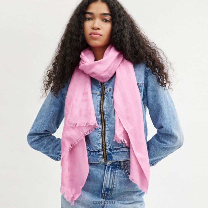 Coach Women SIGNATURE STOLE Patent Pink Z8JFB8591