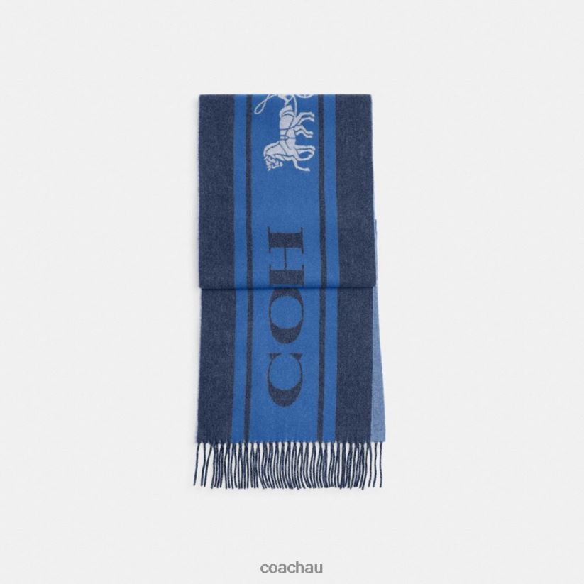 Coach Women VARSITY SPORT CASHMERE MUFFLER Midnight Navy Z8JFB8576