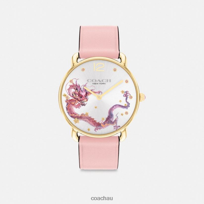 Coach Women ELLIOT WATCH WITH DRAGON MOTIF, 36MM BLUSH Z8JFB8542