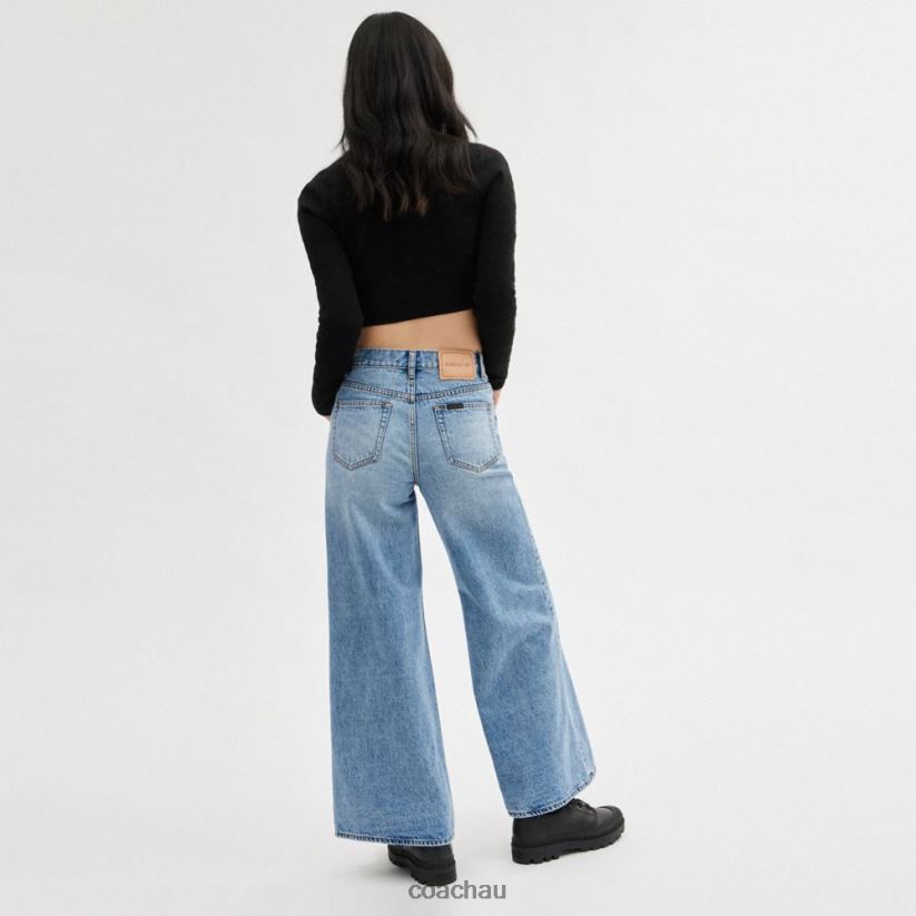 Coach Women LOOM PANTS LIGHT BLUE Z8JFB8503