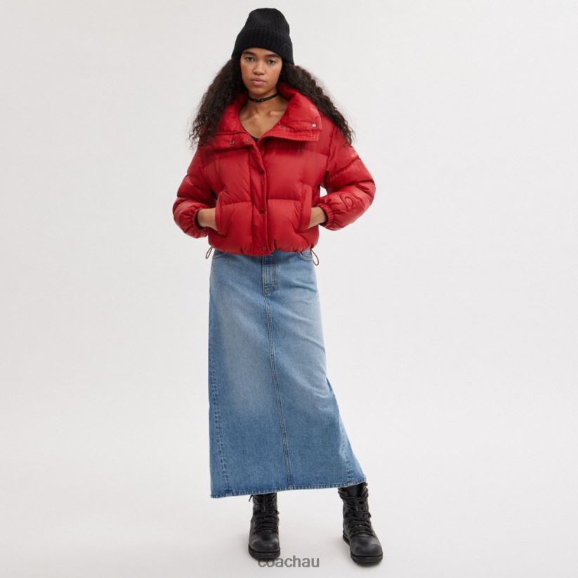 Coach Women CROPPED PUFFER Red. Z8JFB8444