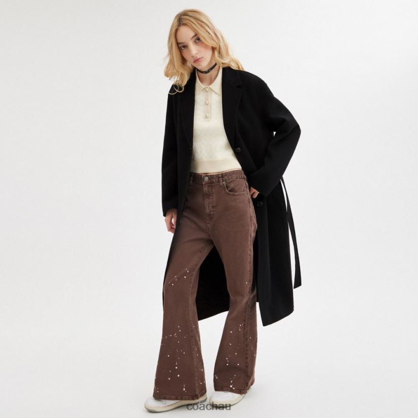 Coach Women DOUBLE FACED COAT Black Z8JFB8434